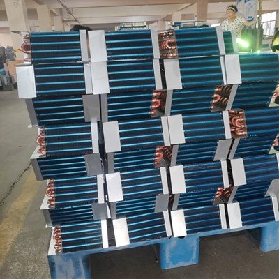 Kobberrør aluminiumsfinne luftkølet kondensator